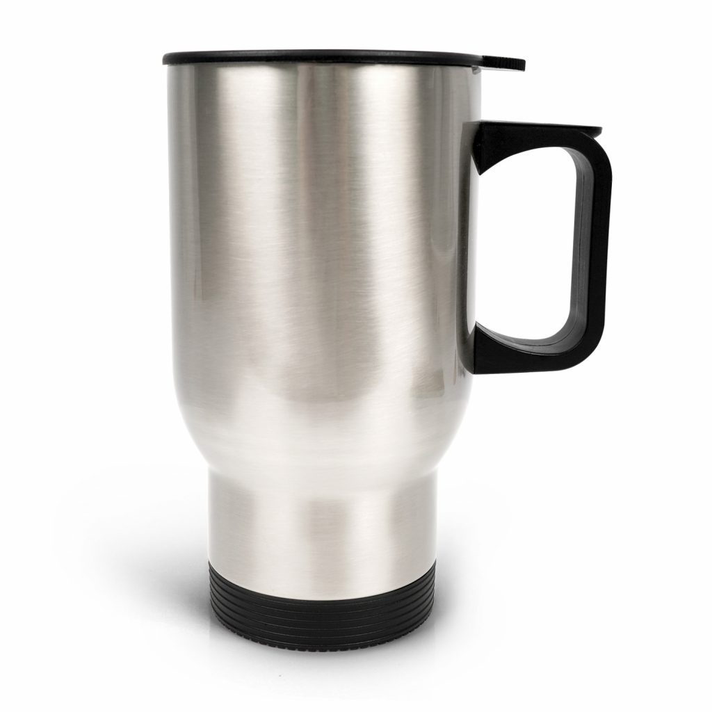 silver thermal mug travel mug